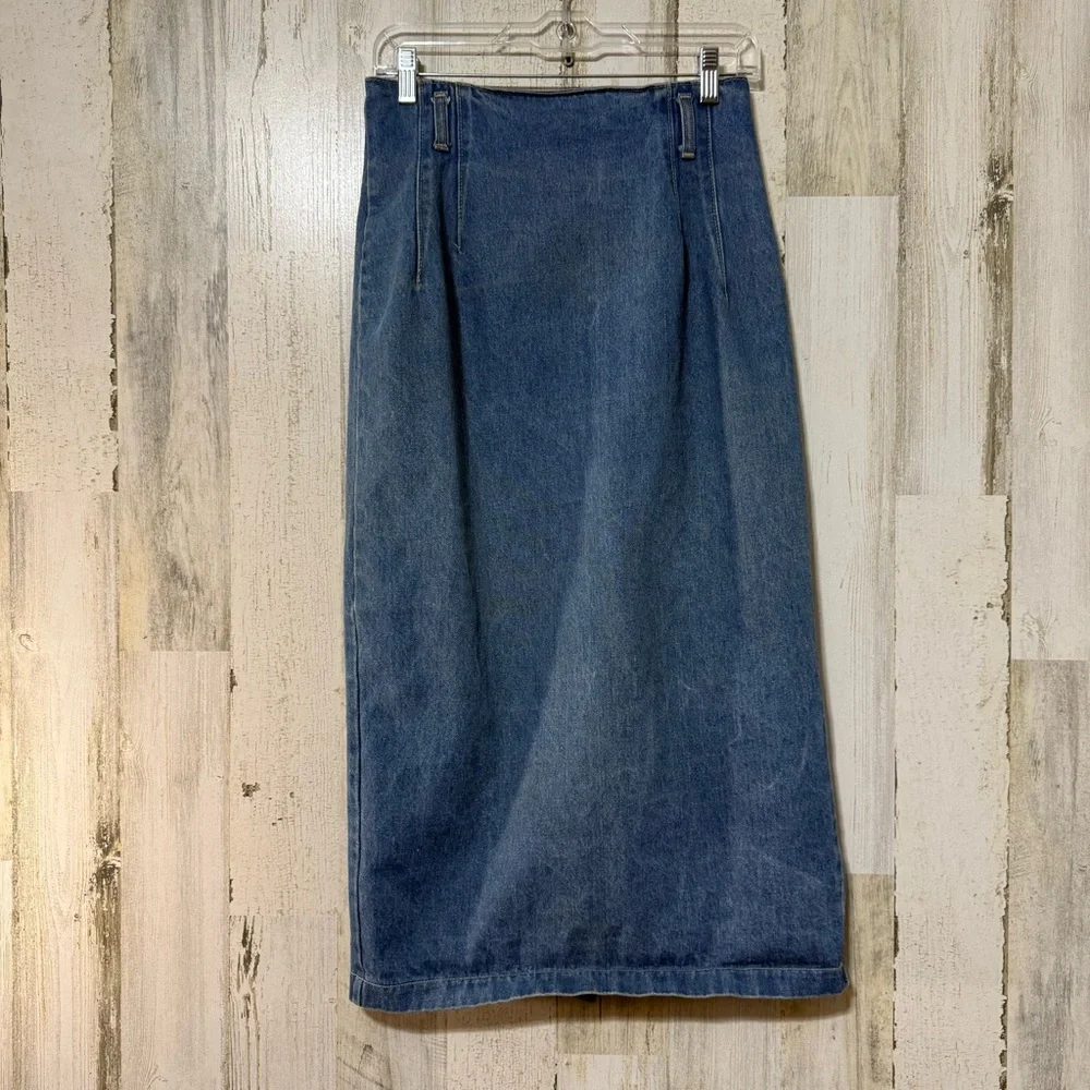 Vintage Classic Blue Denim Pencil Skirt